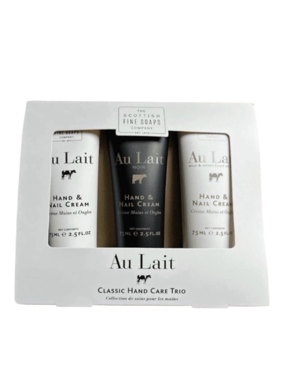The Scottish Fine Soap Co. Au Lait Hand Care Trio Travel Nail Cream Gift Set NEW